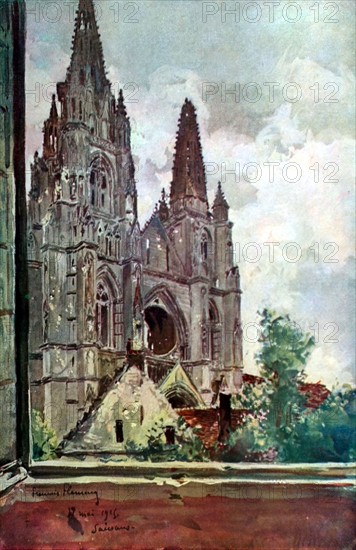 François Flameng, Soissons, les ruines de l'église Saint-Jean-des-Vignes