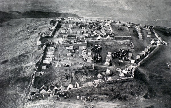 Rif war. Former post of the Amseft djebel, occupied again by the French troops on August 26, 1925