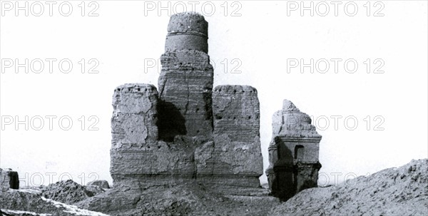 Stupa made of sun-dried bricks