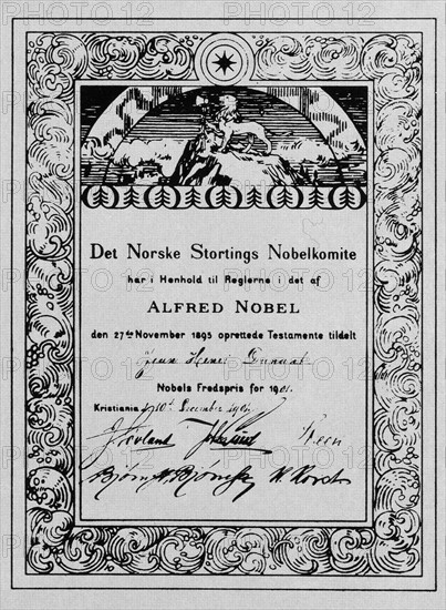 1901, Prix Nobel