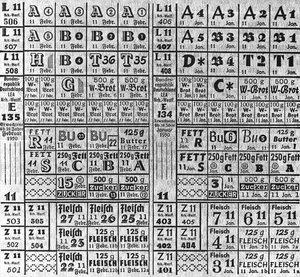 Reconstruction / Food ration card, 1950