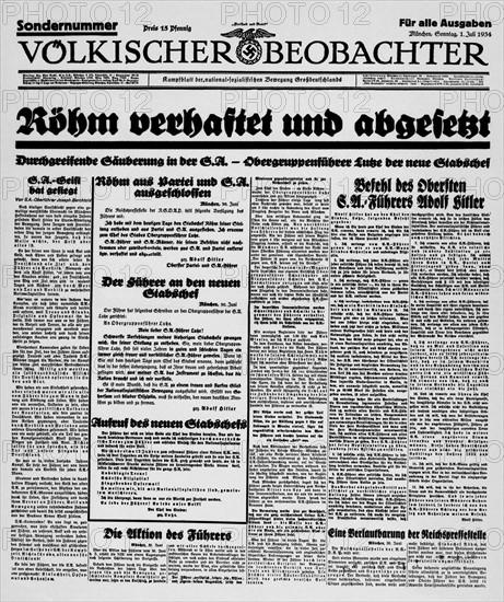 1934 / National socialism / Röhm Putsch