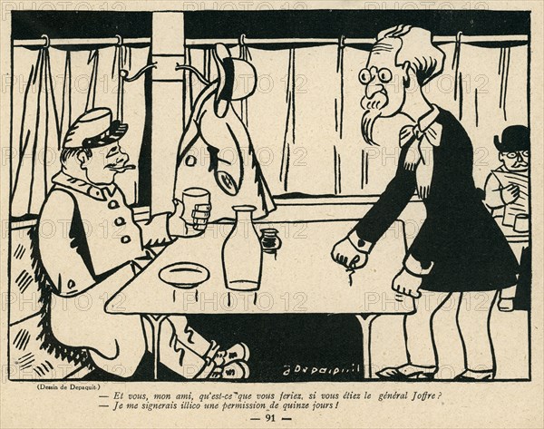 Drawing on published in La Baïonnette in 1916