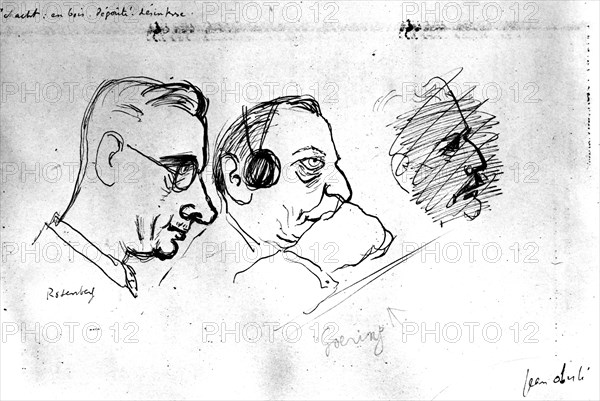 Rosenberg et Göring. Dessin exécuté pendant le procès de Nuremberg.