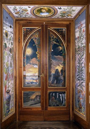 Porte du musée Stibbert peinte par Frederick Stibbert