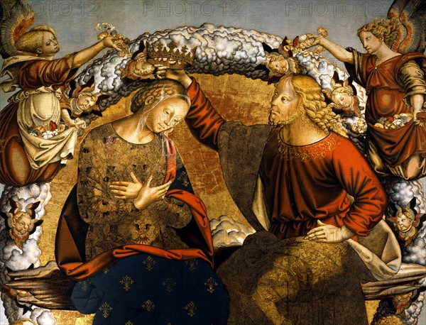 Bernardino di Mariotto, Le Couronnement de la Vierge (détail)