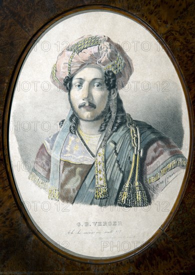 Portrait of G.B. Verger in Rossini's opera "Moses in Egypt"