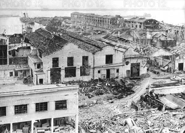 View of the blasted waterfront of Naples, October 6, 1943