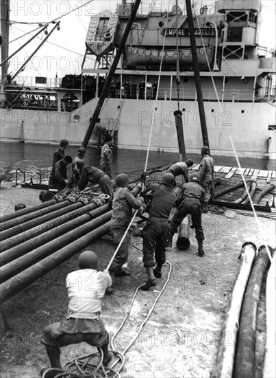 Oil pipe line supplies for advancing Allied Armies, Autumn 1944