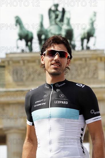 ProRace Berlin 2011 im Rahmen des Velothon, im Bild: Fabian Cancellara (Team Leopard Trek) vor dem Brandenburger Tor.