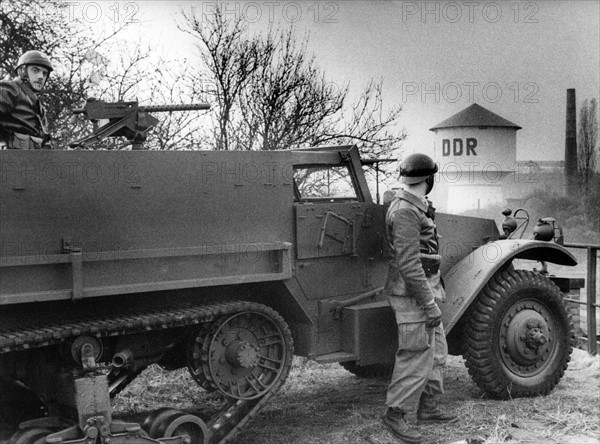 Frenc soldiers at train station Gesundbrunnen in Berlin