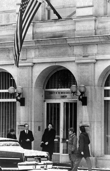 People's Police officer guarding the US embassy in East Berlin