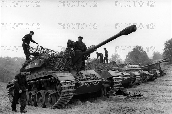 Allied tank manoeuvre in Grunewald in Berlin