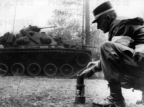 Manoeuvre of US army in Grunewald in Berlin