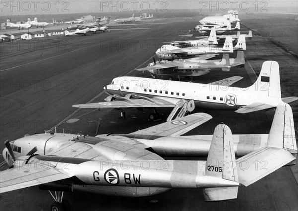 International military transport plane on Rhein-Main Air Base