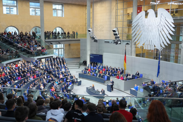 Le chancelier Olaf Scholz (SPD) lors de la 205e session du Bundestag allemand à Berlin, le 16 décembre 2024