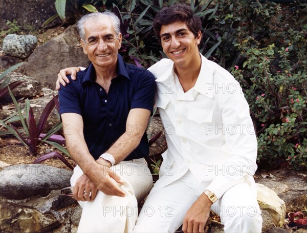 Mohammad Reza Pahlavi and his elder son, 
summer 1979