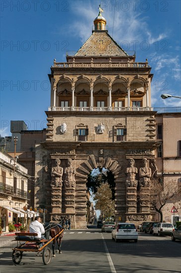 Palermo,  view of Porta Nuova