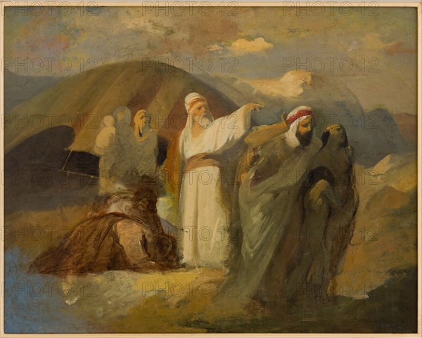 Antonio Simonazzi (1824-1908); "Biblical Scene"; olio su tela