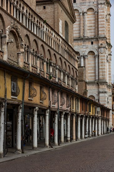 Ferrara, view of the Southern side of the Cathedral, dedicated to St. George