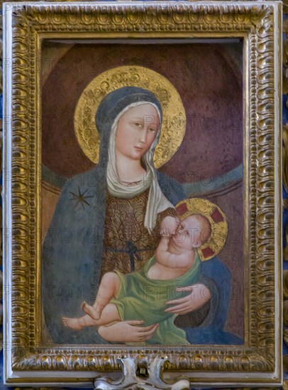 Montepulciano, church of Sant'Agnese: “Nursing Madonna", detached fresco by a Siena painter from the fourth - fifth decade of the fifteenth century.
Chiesa di Sant'Agnese, Montepulciano (SI), Toscana - Tuscany, Italia - Italy