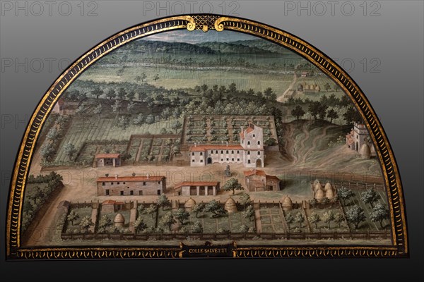 Medici Villa La Petraia: “the Medici villa of Collesalvetti”, in the lunette “Colle Salvetti”, one of the fourteen lunettes by Giusto Utens, Italianized name of Iustus van Utens, 1599-1602. The lunettes present idyllic aerial views of calligraphic precision, very decorative and precious evidence of the appearance of these buildings in the past. They were painted for the Medici villa of Artimino as an "inventory" (today we would say "cadastre") of the possessions of the Grand Duke Ferdinando I de' Medici, and after various moves, they are preserved today in the Villa La Petraia. Originally there were 17, but only 14 have reached us.
Villa medicea La Petraia, Firenze (FI) - Florence, Toscana - Tuscany, Italia - Italy