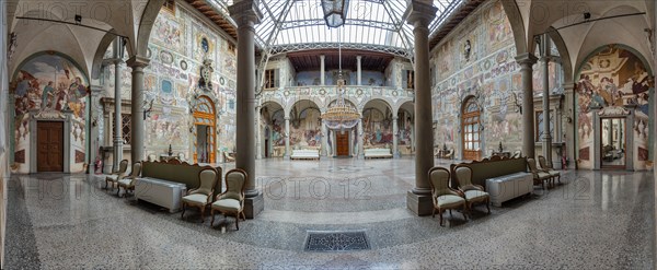 Medici Villa La Petraia: orbicular view of the central courtyard, with frescoes by Cosimo Daddi and Volterrano (Baldassarre Franceschini).
Villa medicea La Petraia, Firenze (FI) - Florence, Toscana - Tuscany, Italia - Italy