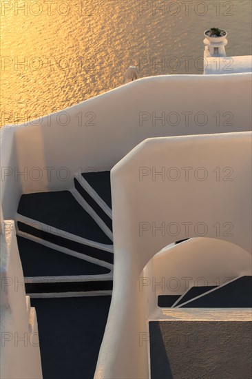 Hotel stairs, Santorini, Greece