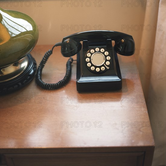 Rotary Telephone on Table