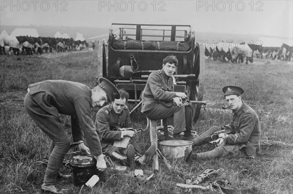 British Soldiers at Army Camp, Aldershot, England, UK, Bain News Service, 1915