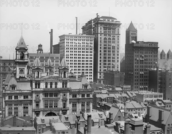 Cityscape, Pittsburgh, Pennsylvania, USA, Detroit Publishing Company, 1910