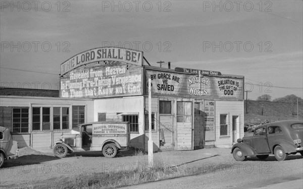 Church on Main Highway, Tehama County, California, USA, Russell Lee, Farm Security Administration, December 1940