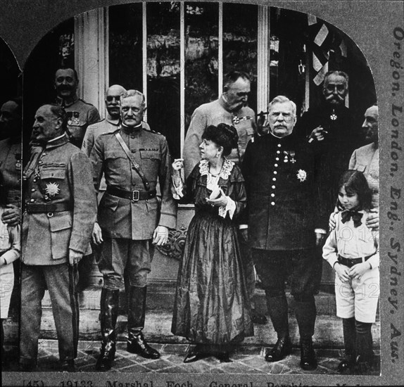 General John Joseph Pershing, Commander in Chief of the American Expeditionary Forces, Paris, France, Single Image of Stereo Card, 1917