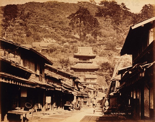 Street Scene, Nagasaki, Japan, circa 1880