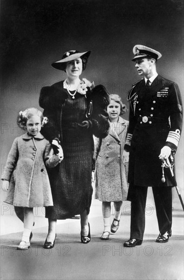 King George VI, H.M. Queen Elizabeth, Princesses Elizabeth and Margaret, of England, ca. late 1930s