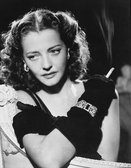 Actress Sylvia Sidney, Portrait Smoking Cigarette in Long Black Gloves, 1941