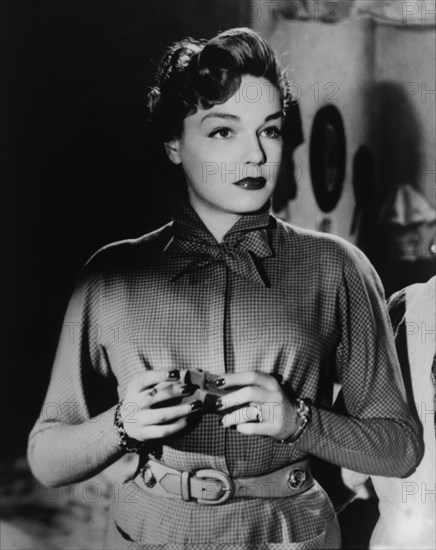 Simone Signoret, on-set of the Film "Maneges", 1950