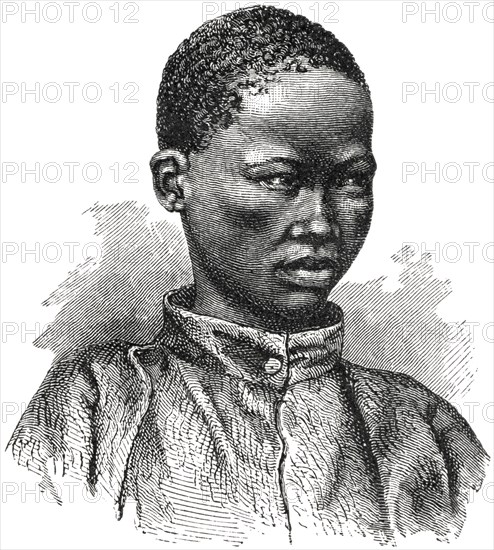 Young Bushman, Lake Ngami Region, Botswana, Africa, Illustration, 1885