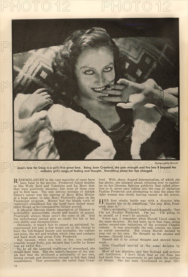 Actress Joan Crawford, Publicity Portrait inside The New Movie Magazine, May 1930