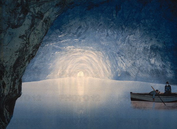 Blue Grotto, Capri, Italy, Photochrome Print, Detroit Publishing Company, 1900