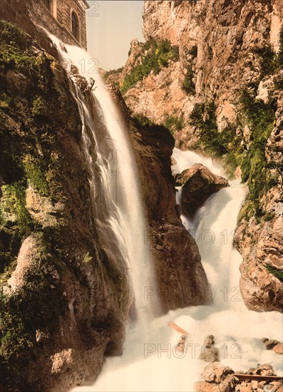 Ponale Waterfall, Lake Garda, Italy, Photochrome Print, Detroit Publishing Company, 1900