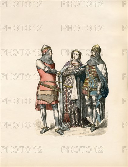 Knights and Noblewoman (1330-1370) - Glasshouse Images-Photo12-JT Vintage