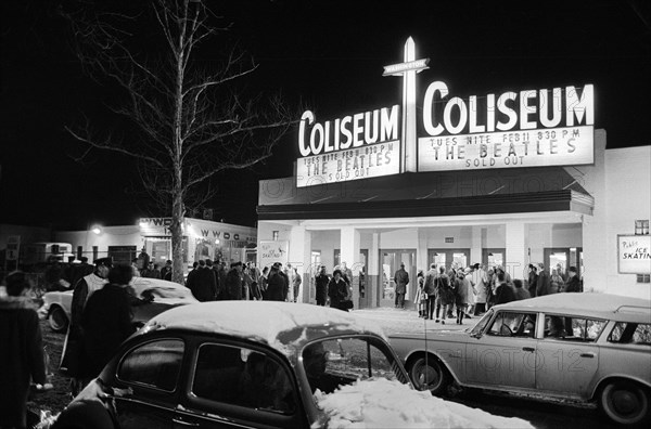 English rock and roll band The Beatles performing at Washington Coliseum, Washington, D.C., USA, Marion S. Trikosko, U.S. News & World Report Magazine Photograph Collection, February 11, 1964