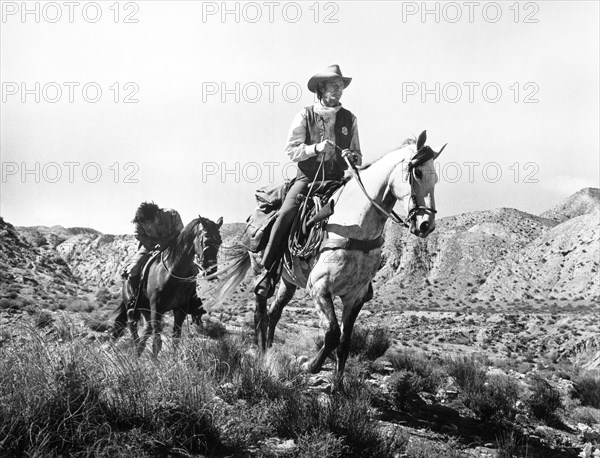 Julian Meteos, Richard Crenna, on-set of the film, "Catlow", MGM, 1971