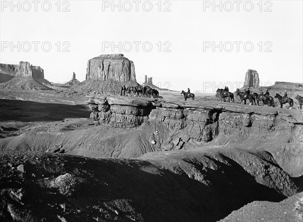 U.S. Cavalry in Wyoming Territory, on-set of the film, "Cheyenne Autumn", Warner Bros., 1964