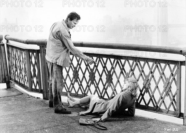 Ralph Meeker, Carroll Baker, on-set of the film, "Something Wild", United Artists, 1961