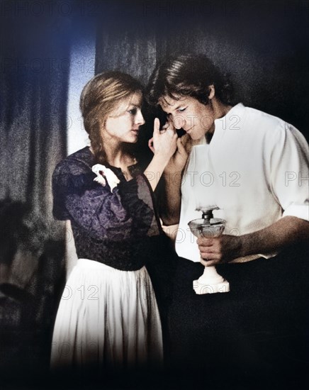 Jodi Foster, Richard Gere, on-set of the film, "Sommersby", Warner Bros., 1993