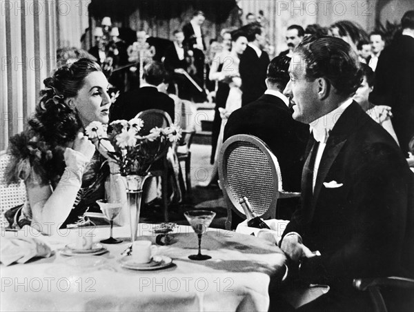 Carole Raye, Peter Graves, on-set of the British film, "Springtime", aka "Spring Song", Anglo-American Film Corporation, 1946