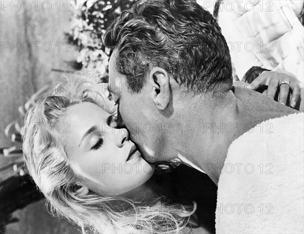 Mary Ure, Peter Finch, on-set of the British film, "Windom's Way", Rank Film Distributors, 1957