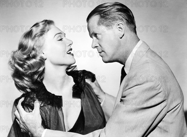 Marian Carr, Dan Duryea, on-set of the film, "World For Ransom", Allied Artists, 1954